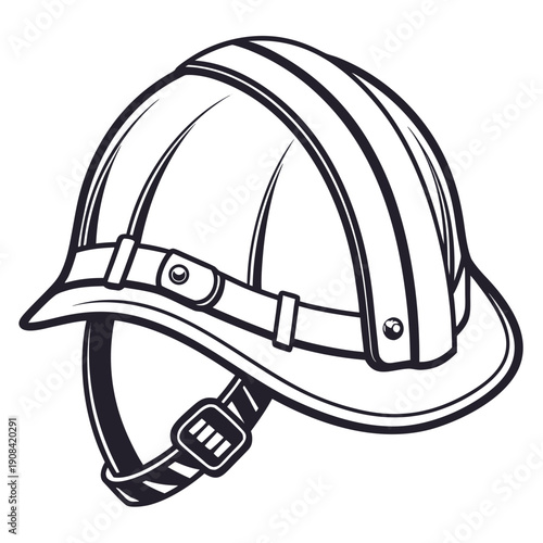 Construction Safety Helmet Icon Flat Vector Style