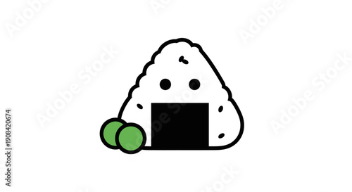 Onigiri food illustration isolated white