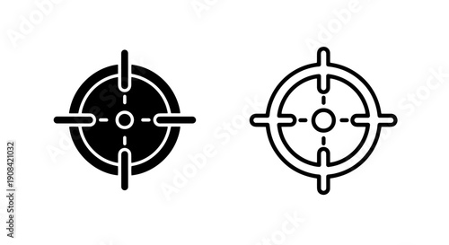 Target and Crosshair Icon Set - Focus Goal Accuracy Symbol for Business Strategy and Marketing