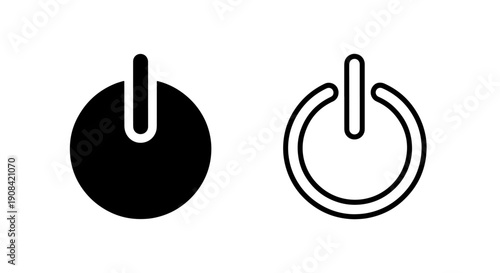 Circular Power On Off Button Icon - Universal Symbol for Electronics and System Control