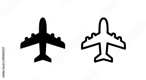 Commercial Airplane Flight Icon - Air Travel and Aviation Symbol for Global Transportation