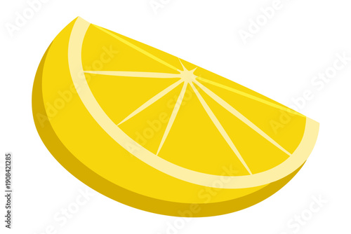 A vibrant yellow lemon slice icon with a minimalist design on a white background