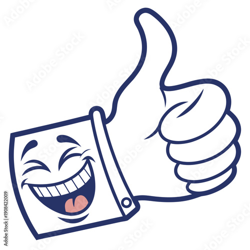 Thumbs Up Smiley Emoji Icon for Positive Feedback