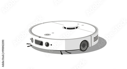 Autonomous robotic vacuum cleaner with advanced navigation system on a light surface