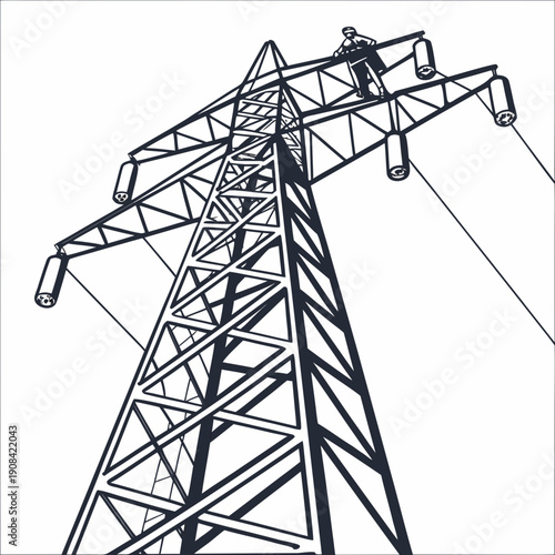 Transmission Tower Engineering Structure Illustration