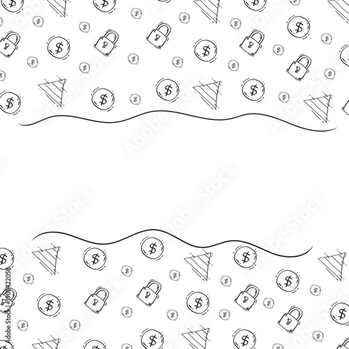 frame of doodle business plan, startup growth idea element background