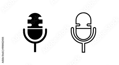 Retro Studio Microphone Vector Icon for Recording and Broadcasting