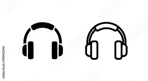 Over-Ear Headphones Vector Icon for Music and Audio Listening