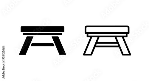 Minimalist Stool Side Table Icon - Simple Home Furniture and Seating Graphic