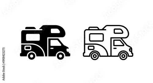Recreational Vehicle (RV) Motorhome Icon for Road Trips, Camping, and Outdoor Adventures