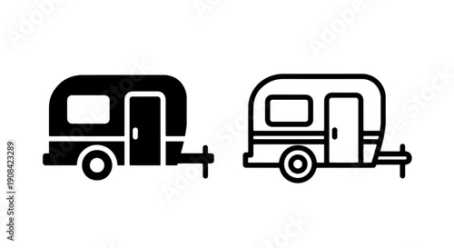 Compact Caravan Trailer Icon for Outdoor Adventures and Leisurely Camping Trips