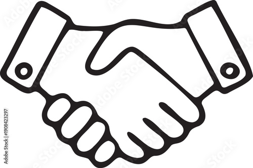 Black and white handshake with rounded fingers agreement