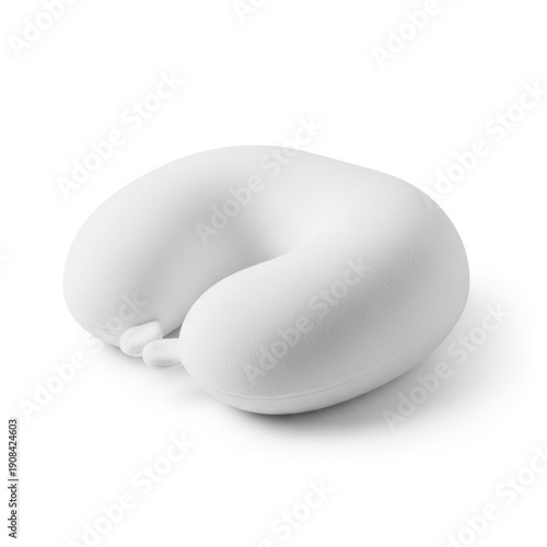 Soft White Neck Pillow for Travel, Relaxation, and Comfort Use