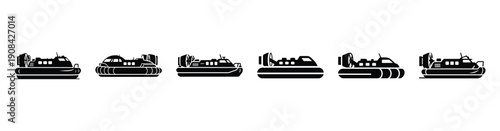 Foto Vector set illustration of hovercraft icons