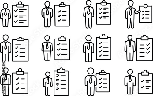 Businessman with checklist vector illustration