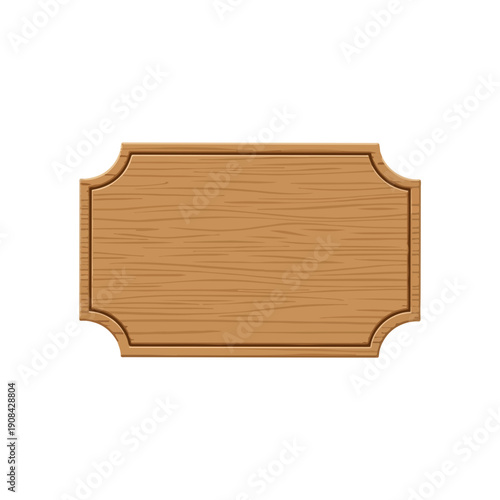 Decorative Wooden Sign Plaque Blank Wood Texture Banner Isolated Vector