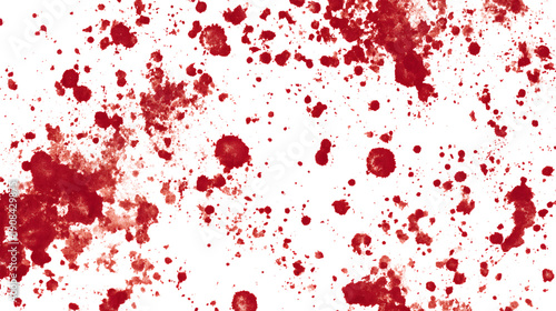 Ketchup stains splatter pattern, blood stains, red paint. isolated on a white background