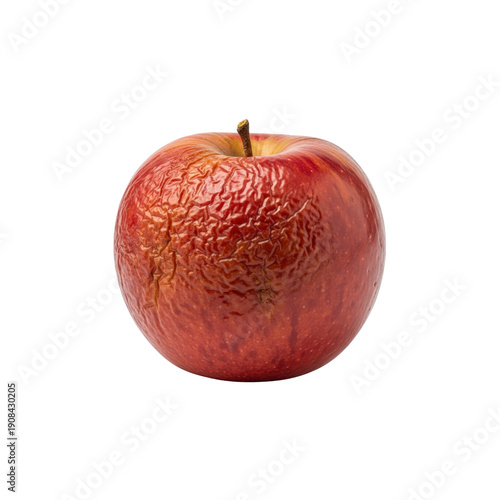 Wrinkled red apple On Transparent Background