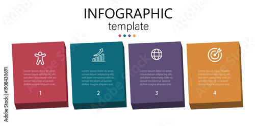 Simple infographic for isometric mind map visualization template.3d infographic elements. Vector illustration.