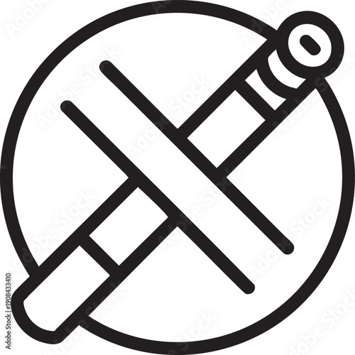 Circle with crossed sticks, abstract symbol for prohibition or exclusion