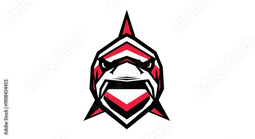 Shark graphic illustration on white