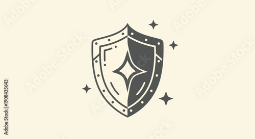 Shield illustration on light background