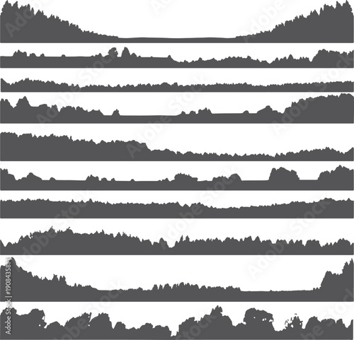 Wallpaper Mural Minimalist mountain silhouette landscape series isolated on transparent background Torontodigital.ca