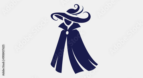 Silhouette figure with hat and cloak