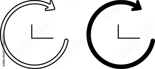 Two clock with circular arrows clock circular arrow
