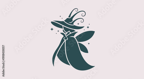 Silhouette of a mystical fairy character