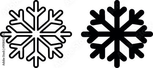 Black and white snowflake symbol winter cold