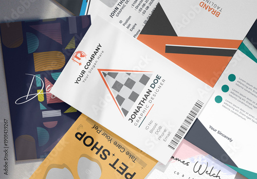 Real photo of business card layout for your template mockup