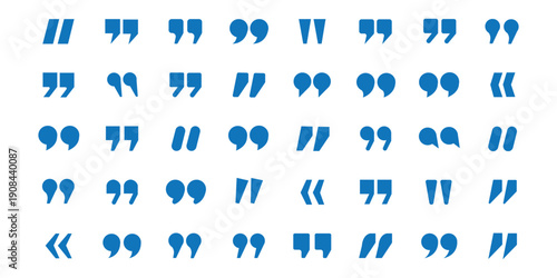 Quotation mark vector icon set. Quotation marks icon set vector illustration for quotes, speech, talking marks and comments design. vector, icons