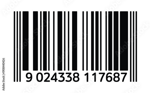 A standard upc barcode with a numerical identifier displayed beneath it