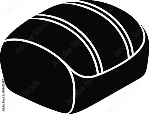 Fresh Bread Loaf Icon, Bakery Product Symbol, Grain Food Design