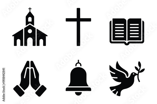 Christianity religious symbols icons