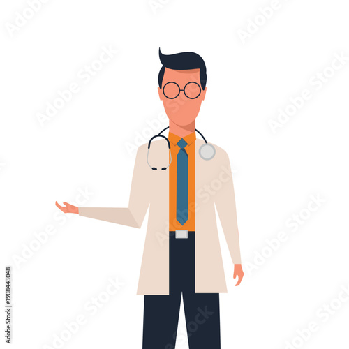 Male doctor gesturing offering medical healthcare services