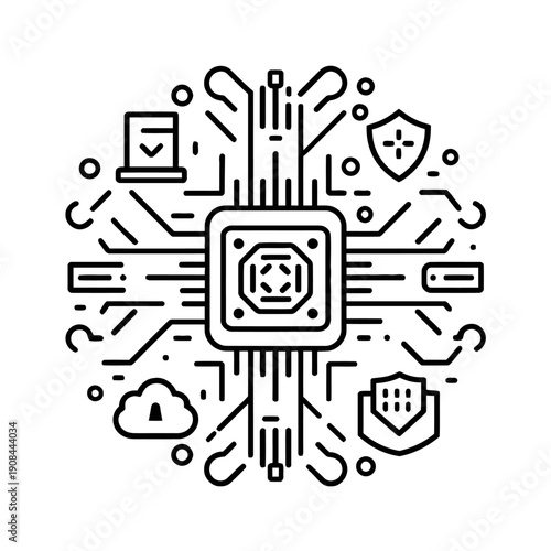 Central Processor Chip CPU Hardware for Computer Systems