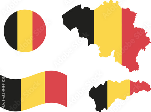 Belgium flag and map a colorful representation of the nation