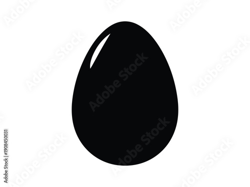 Solid black oval egg shape, representing Easter, food, or organic concepts