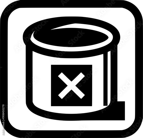 Rejected Waste: A stark graphic image of a waste bin, emphasizing the concept of waste disposal and environmental concern.