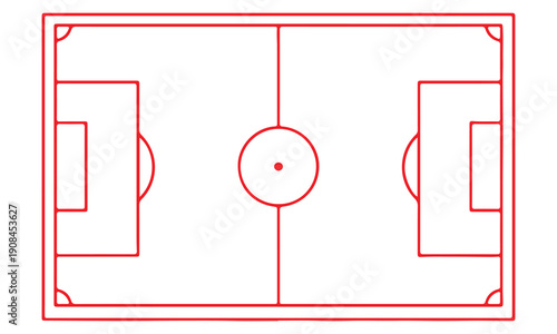 Soccer Field Outline Vector Set – Football Pitch Layout Diagrams, Minimal Line Art Sports Field Design