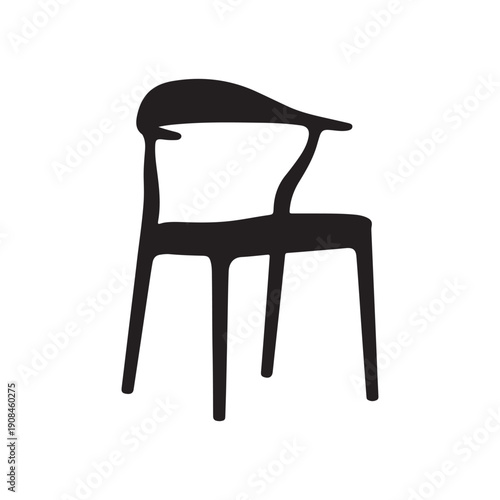 Chair silhouette vector illustration on white background