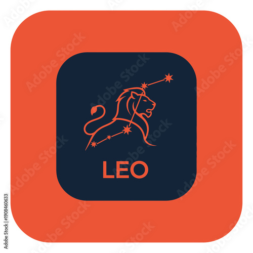 Leo Zodiac Sign Lion Astrology Symbol.