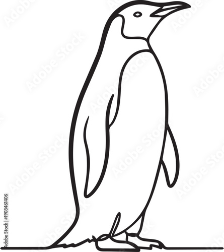 Simple line drawing of a penguin in a standing pose