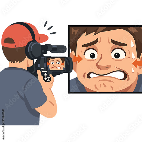 The cameraman inadvertently zooms in on someone's awkward facial expression