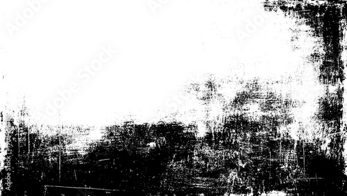 Distressed black texture. Dark grainy texture on white background. Dust overlay textured. Grain noise particles. Rusted white effect. Grunge design elements. Vector illustration. 
