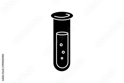 A minimalist black icon of a laboratory test tube.