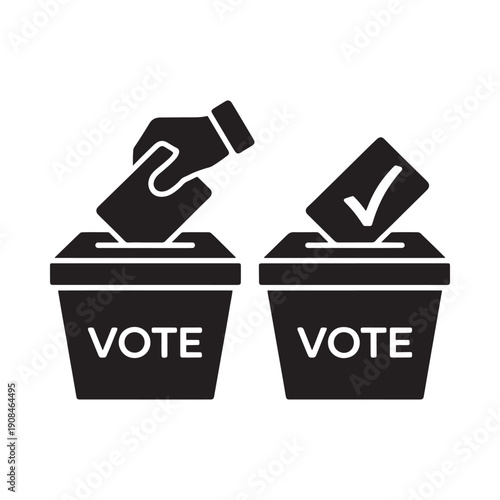 A hand inserting a ballot into a voting box depicting civic participation