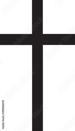 Simple black religious cross design element for christianity faith concept vector